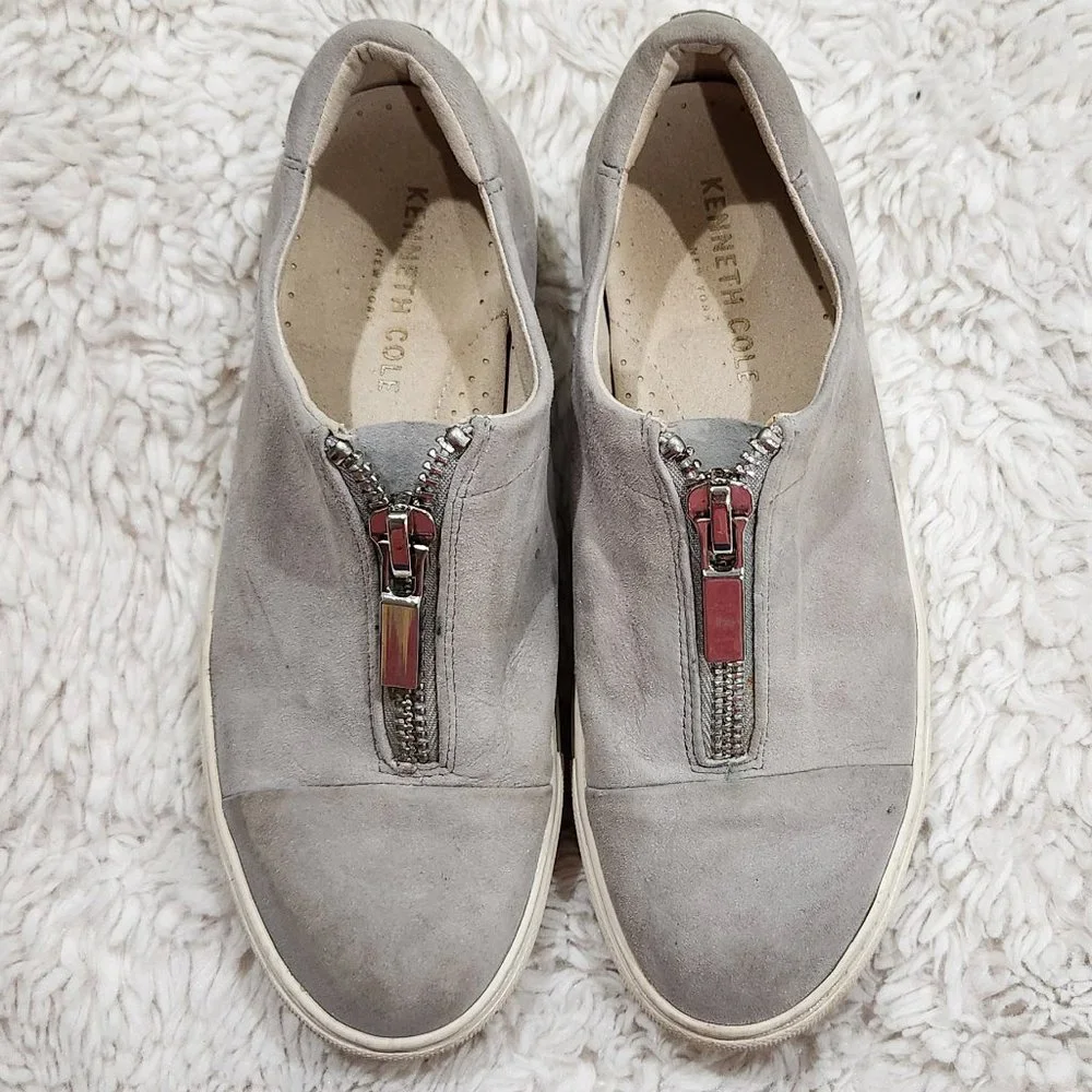 ❤️2/$18 Kenneth Cole New York Kayden Slip On Leather Zip Front Sneaker 5M